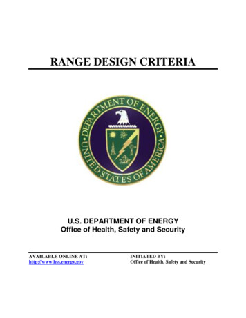 RANGE DESIGN CRITERIA - Energy
