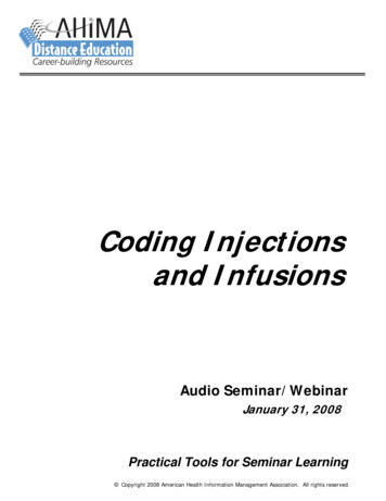 Coding Injections And Infusions - AHIMA