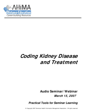 Coding Kidney Disease And Treatment - AHIMA