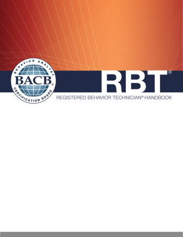 Registered Behavior Technician Handbook - BACB