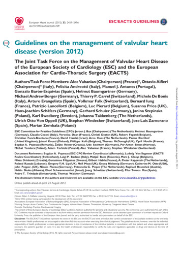 Guidelines On The Management Of Valvular Heart Disease (version 2012)