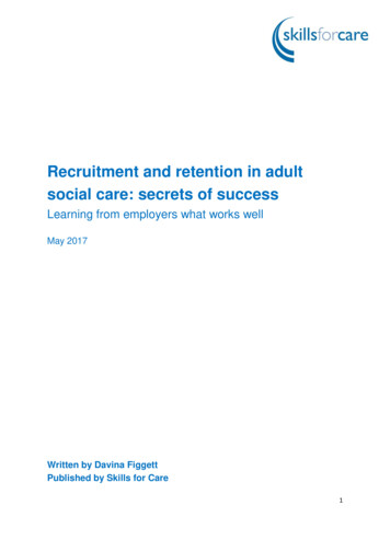 Recruitment And Retention Secrets Of Success Report - Skills For Care