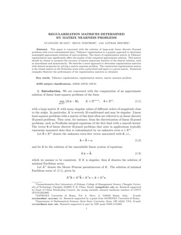 Regularization Matrices Determined By Matrix Nearness Problems