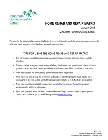 Rehab And Repair Matrix 01 2015 - HOCMN