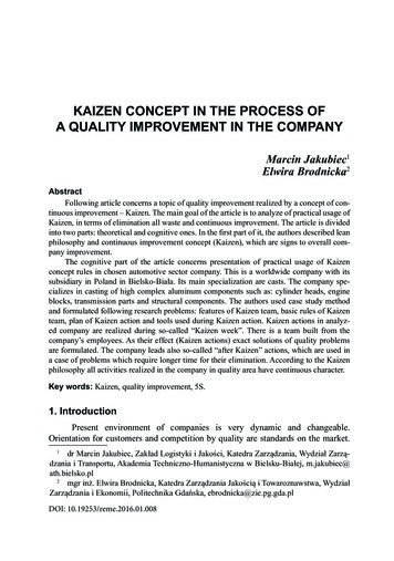 Kaizen Concept In The Process Of A Quality Improvement In The Company