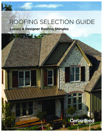 ROOFING SELECTION GUIDE - CertainTeed