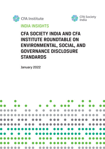 Cfa Society India And Cfa Institute Roundtable On Environmental, Social .