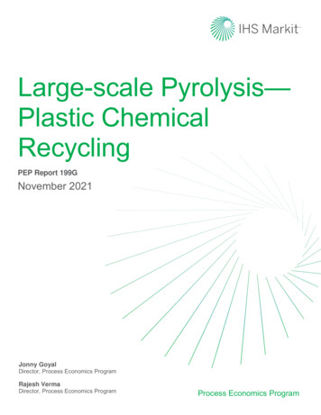 Large-scale Pyrolysis— Plastic Chemical Recycling - IHS Markit