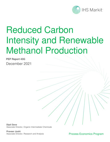 Reduced Carbon Intensity And Renewable Methanol Production