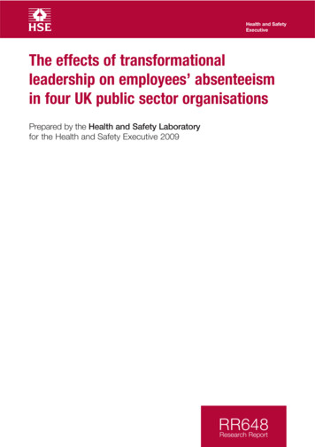 RR648 - Effects Of Transformational Leadership On Absenteeism