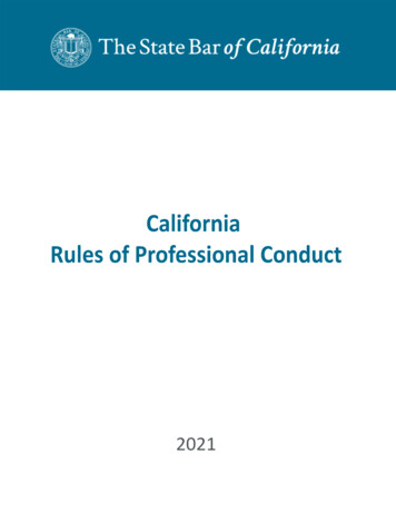 California Rules Of Professional Conduct - State Bar Of California