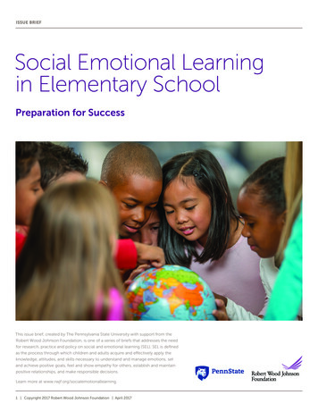 Social Emotional Learning In Elementary School - Healthy Schools Campaign