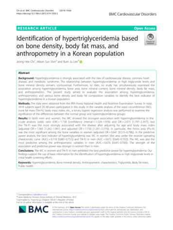 Identification Of Hypertriglyceridemia Based On Bone Density, Body Fat .