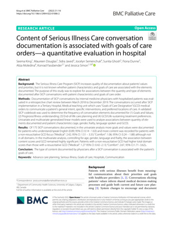 Content Of Serious Illness Care Conversation Documentation Is .
