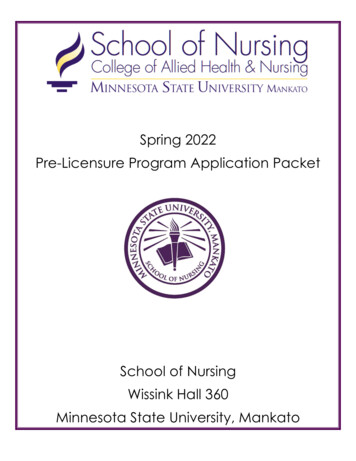 Spring 2022 Pre-Licensure Program Application Packet