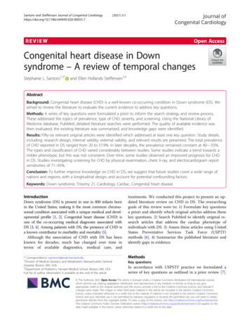 Congenital Heart Disease In Down Syndrome - A Review Of Temporal Changes