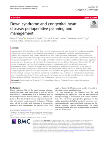 Down Syndrome And Congenital Heart Disease: Perioperative Planning And .