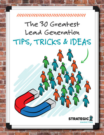 The 30 Greatest Lead Generation TIPS, TRICKS & IDEAS