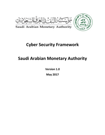 Cyber Security Framework Saudi Arabian Monetary Authority