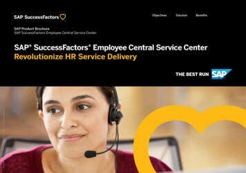 SAP SuccessFactors Employee Central Service Center Improve Delivery .