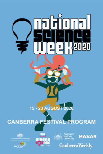 CANBERRA FESTIVAL PROGRAM - National Science Week