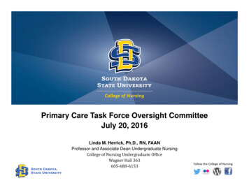 Primary Care Task Force Oversight Committee July 20, 2016
