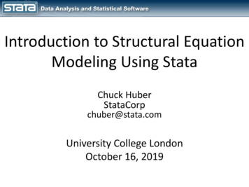 Introduction To Structural Equation Modeling Using Stata