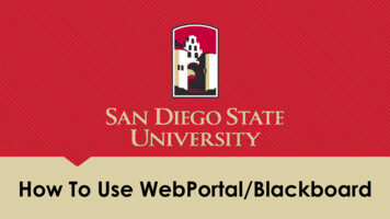 How To Use WebPortal Blackboard - San Diego State University