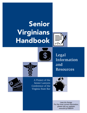 Senior Virginians Handbook - Virginia State Bar