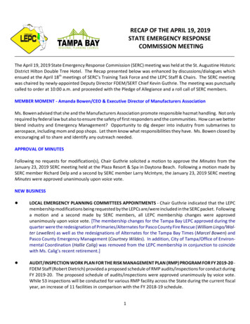 Recap Of The April 19, 2019 State Emergency Response Commission . - Tbrpc