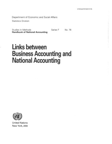 Links Between Business Accounting And National Accounting