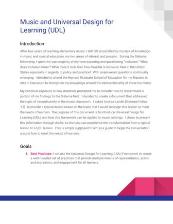 Music And Universal Design For Learning (UDL)