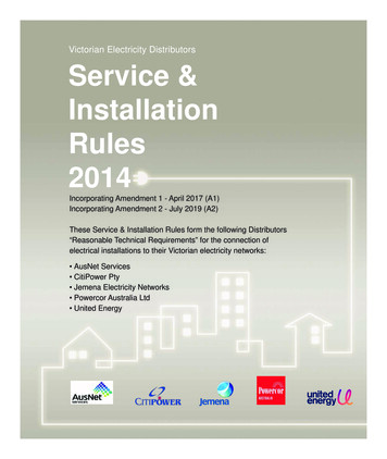 Victorian Electricity Distributors Service & Installation Rules 2014