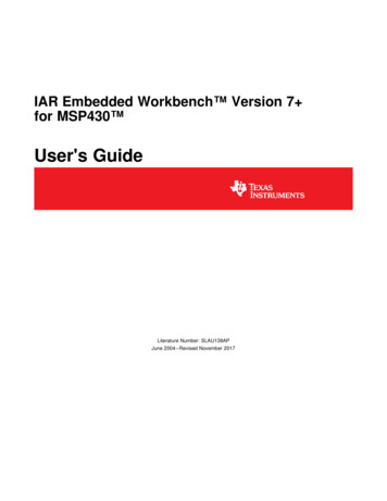 IAR Embedded Workbench Version V7 For MSP430 User's Guide (Rev. AP)