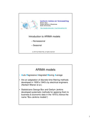 Slides On ARIMA Models--Robert Nau - Duke University