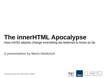 The InnerHTML Apocalypse - Hack In Paris