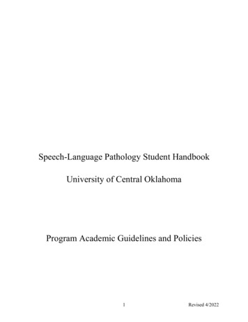 SLP Student Handbook - University Of Central Oklahoma