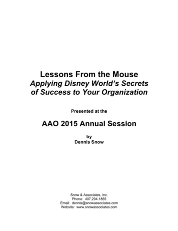 Applying Disney World's Secrets Of Success To Your Organization