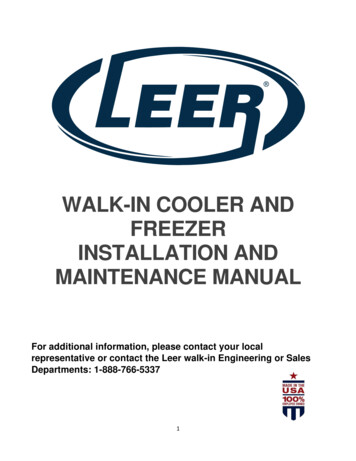Soft Rail Walk-In User Manual - Leer Inc.