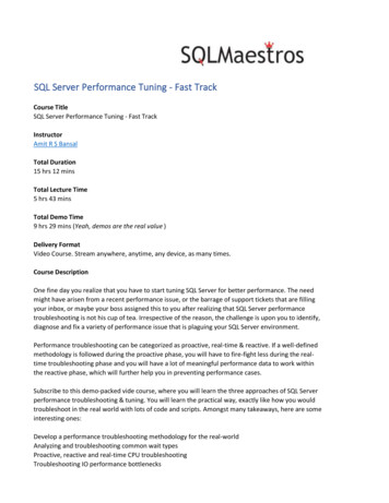 SQL Server Performance Tuning - Fast Track