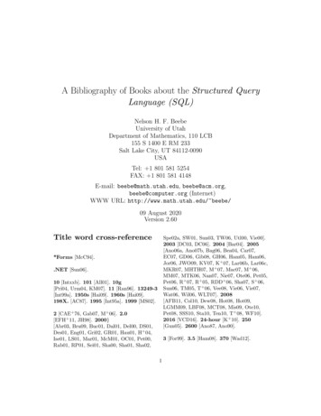 A Bibliography Of Books About The Structured Query Language (SQL)