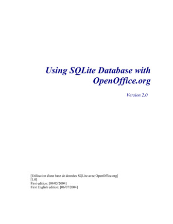 Using SQLite Database With OpenOffice
