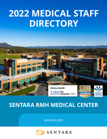 2022 MEDICAL STAFF DIRECTORY - Sentara Healthcare