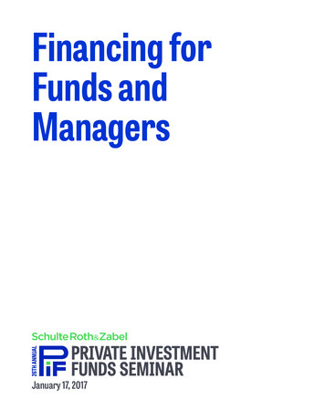 Financing For Funds And Managers - Schulte Roth & Zabel