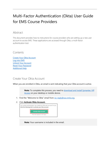 Multi-Factor Authentication (Okta) User Guide For EMS Course Providers