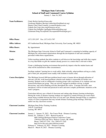 Michigan State University School Of Staff And Command Course Syllabus