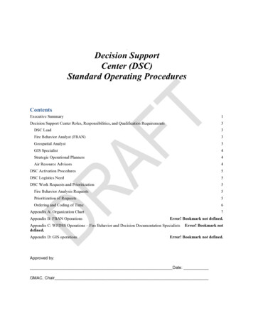 Decision Support Center (DSC) Standard Operating Procedures