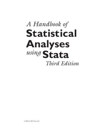 Handbook Of Statistical Analyses Using Stata, Third Edition