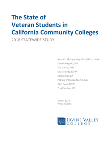 The State Of Veteran Students In California Community Colleges