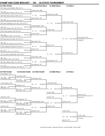 Champ And Cons Bracket - 103 3a State Tournament